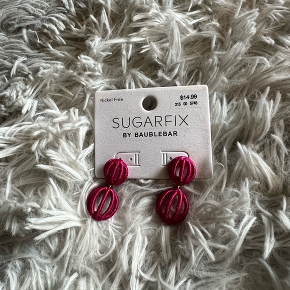 NWT SugarFix by Baublebar pink dangle earrings - Picture 1 of 2